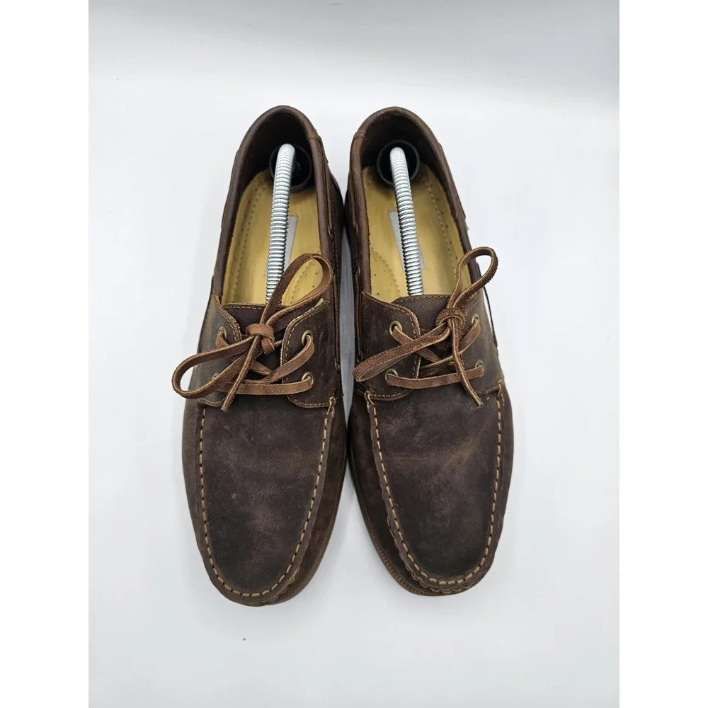 Nisolo Boat Shoes Mens 11 Brown Leather Comfort Designer Loafer Slip On Nautical